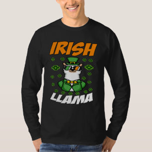 Funny Irish Llama Alpaca Face Niedlich St Patrick T-Shirt