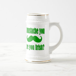 Funny Irish Mustache St Patrick's Day Bierglas