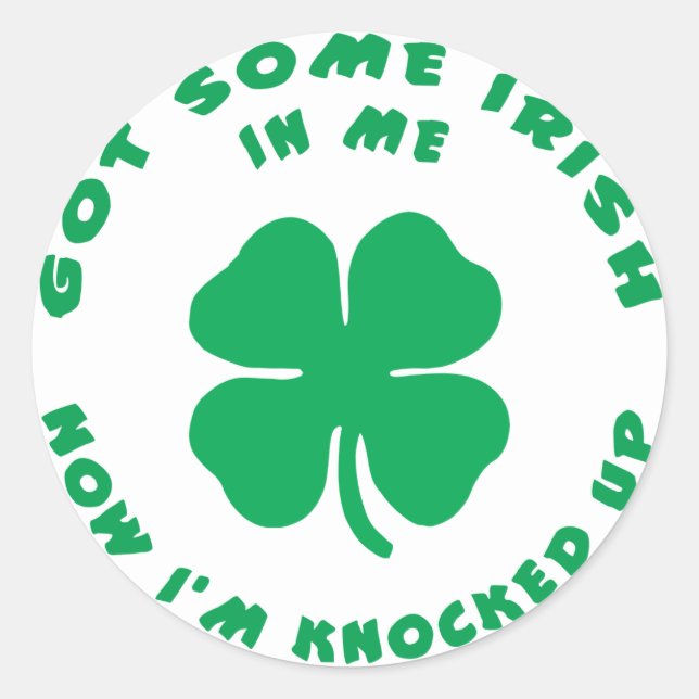 Funny Irish Pregnant Maternity Runder Aufkleber (Vorderseite)