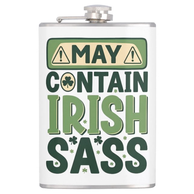 Funny Irish Sass - Sarcastic Irish Pride Flachmann (Vorderseite)