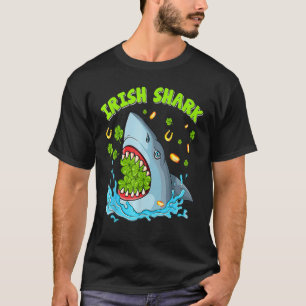 Funny Irish Shark Kleeblatt Shark Lover St Patrick T-Shirt