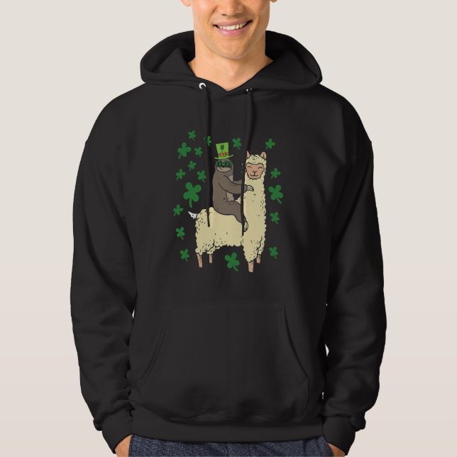 Funny Irish Sloth Llama St Patricks Hoodie (Vorderseite)