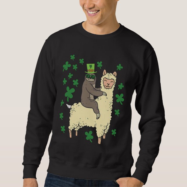 Funny Irish Sloth Llama St Patricks Sweatshirt (Vorderseite)