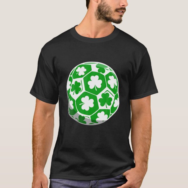 Funny Irish Sport Soccer Lover Shamrock St.Patrick T-Shirt (Vorderseite)