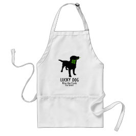 Funny Irish St. Patrick's Day Black Lab Lucky Dog Schürze
