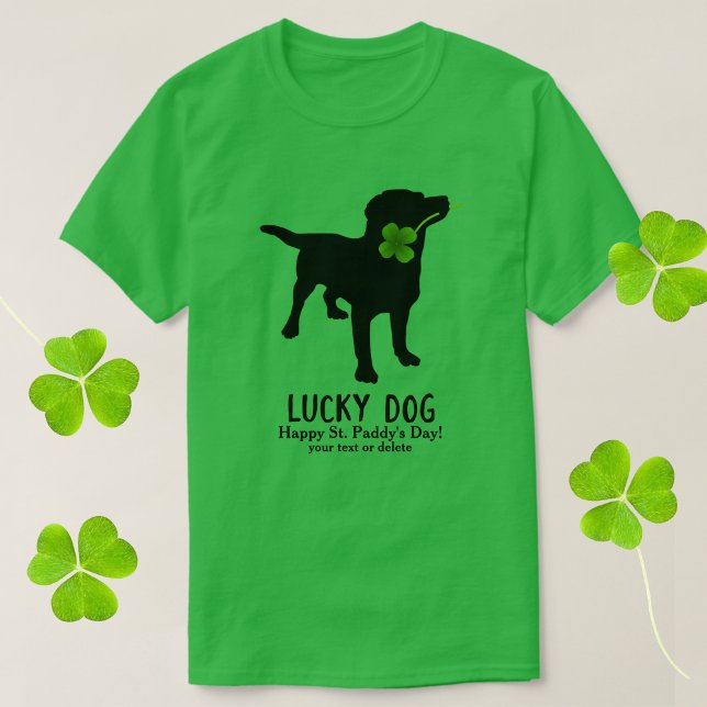 Funny Irish St. Patrick's Day Black Lab Lucky Dog T-Shirt (Von Creator hochgeladen)