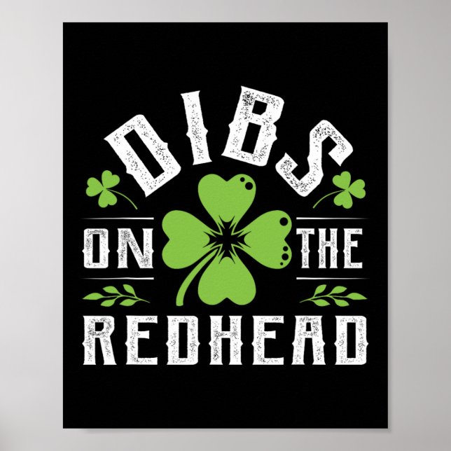 Funny Irish St Patricks Day Kleeblatt Dibs On R Poster (Vorne)