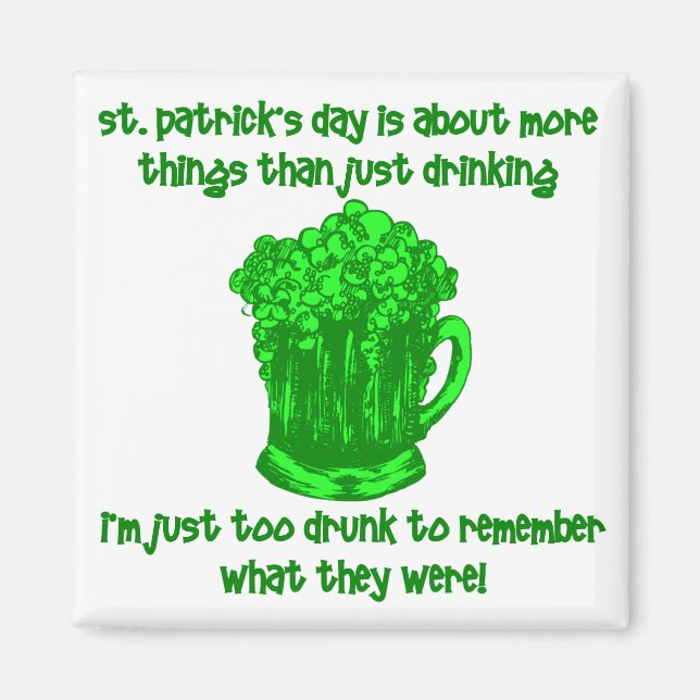 Funny Irish St Patricks Drinks Magnet (Vorne)