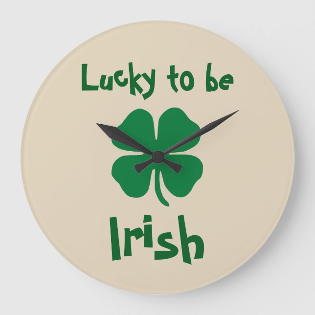 Funny Irish Theme Novelty Wall Decke Große Wanduhr (Vorderseite)