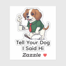 Funny Irish Water Spaniel Business Suit Coffee Aufkleber