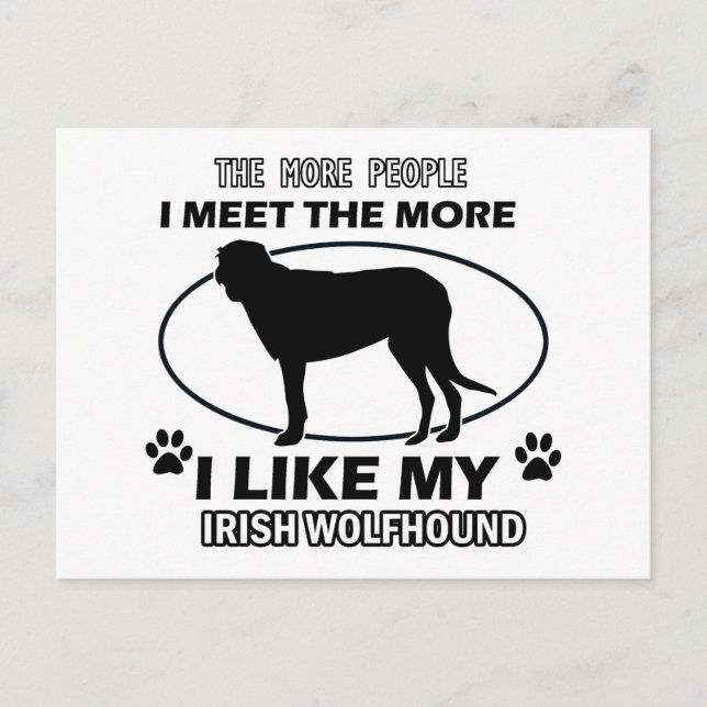 Funny Irish Wolfhound Designs Postkarte (Vorderseite)