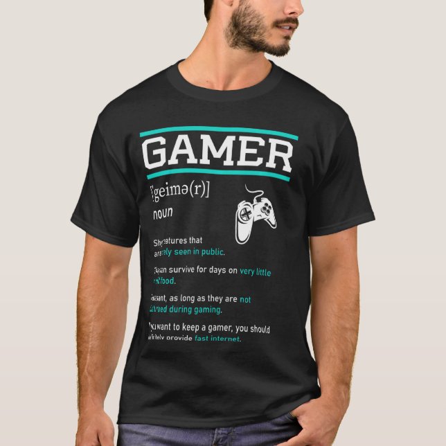 Funny Ironer Definition PC Game Gaming T-Shirt (Vorderseite)