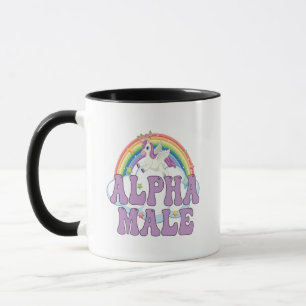 Funny Ironic Alpha Male Unicorn Regenbogen Magisch Tasse