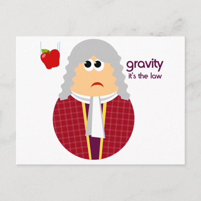 Funny Isaac Newton Postcard Postkarte (Vorderseite)