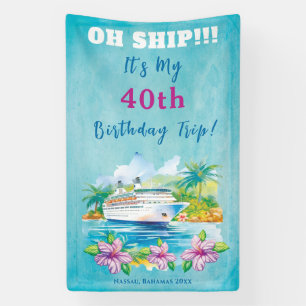Funny Island Beach 40. Geburtstag Kreuzfahrtschiff Banner