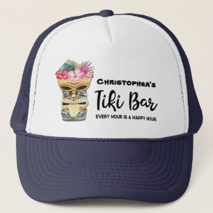 Funny Island Beach Tiki Bar Mit Monogramm Truckerkappe