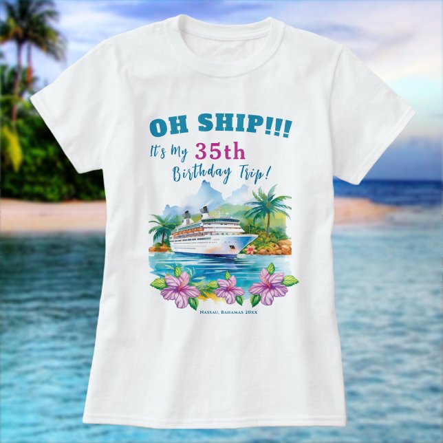 Funny Island Cruise Ship Birthday T-Shirt (Cruise - Birthday - Island )