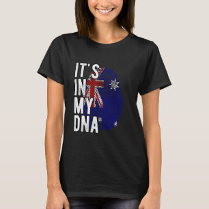 Funny ist es in meiner DNA Australien Flagge Finge T-Shirt