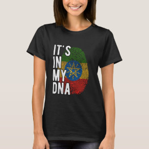 Funny ist es in meiner DNA Ethiopia-Flagge Fingerp T-Shirt