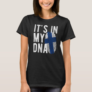 Funny ist es in meiner DNA Finnland Flag Fingerpri T-Shirt