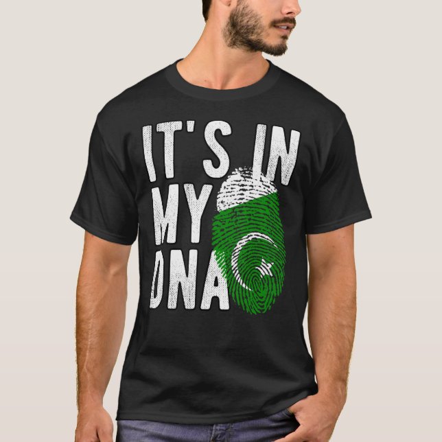 Funny ist es in meiner DNA Pakistan-Flagge Fingerp T-Shirt (Vorderseite)