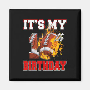 Funny ist mein 10. Geburtstag 10 Jahre alter Fußba Magnet