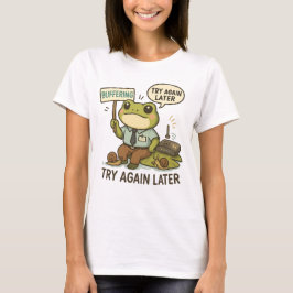 Funny IT Frog T - Shirt - "Buffering" Technischer 