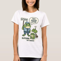 Funny IT Frog T - Shirt - "Buffering" Technischer 