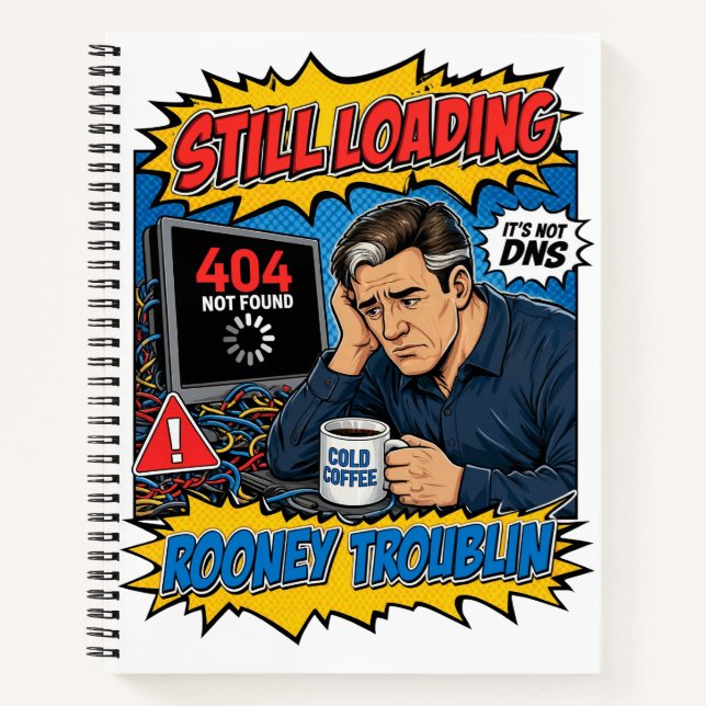 Funny IT Tech Humour loading Pop Art Notizbuch (Vorderseite)