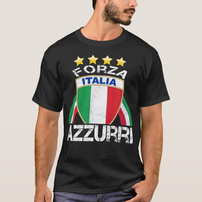 Funny Italia Football Fußball Italienische Flagge  T-Shirt (Vorderseite)
