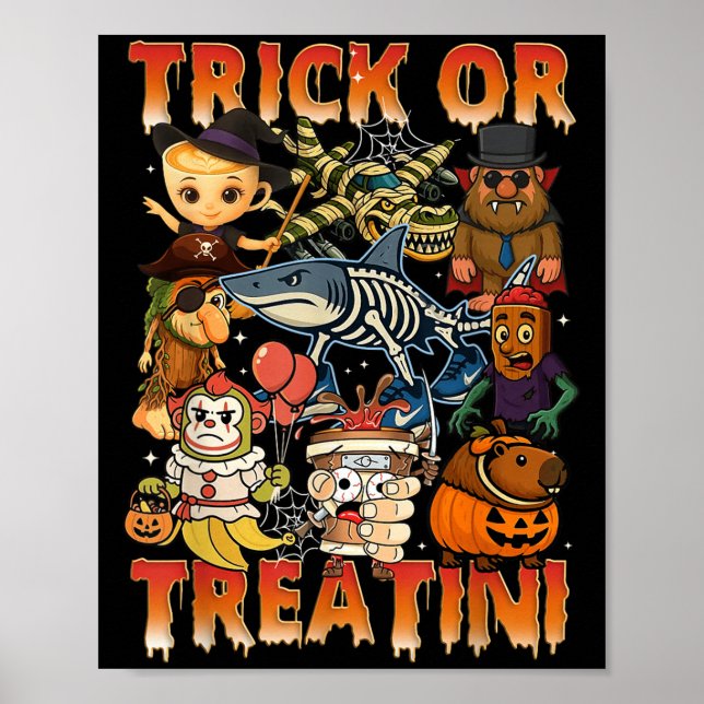 Funny Italian Brain Rot Italienisches Brainrot Hal Poster (Vorne)