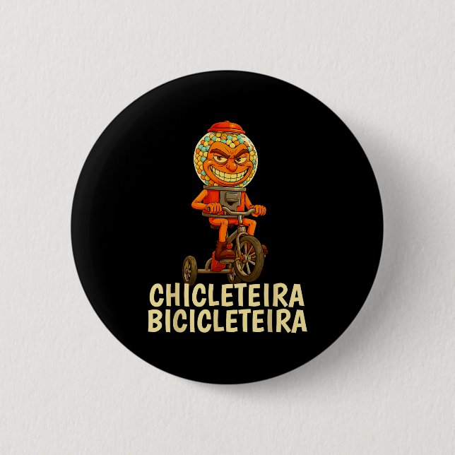 Funny Italian Brainrot Kids Meme Chicleteira Bicic Button (Vorderseite)
