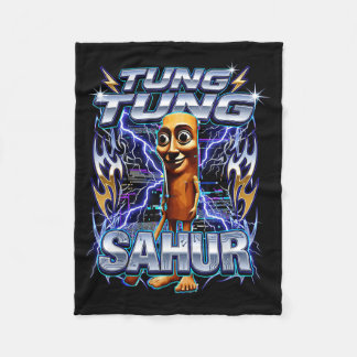 Funny Italian Brainrot Tung Tung Tung Sahur  Fleecedecke