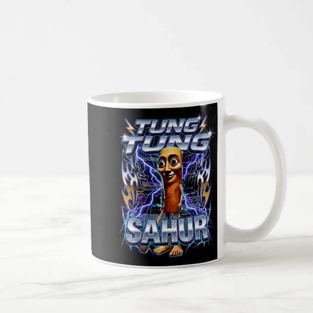 Funny Italian Brainrot Tung Tung Tung Sahur  Kaffeetasse (Rechts)