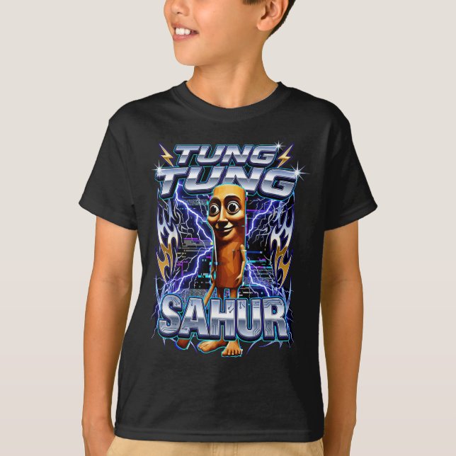 Funny Italian Brainrot Tung Tung Tung Sahur  T-Shirt (Vorderseite)