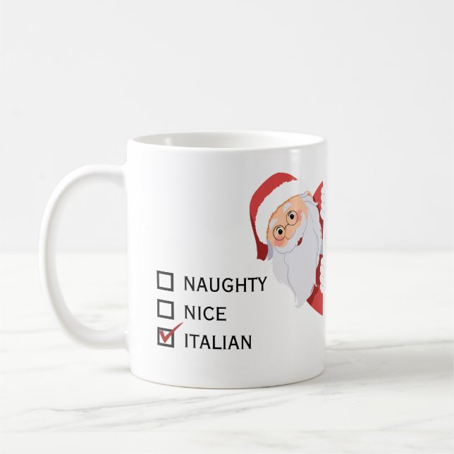 Funny Italian Christmas individuell anpassbar Kaffeetasse (Links)