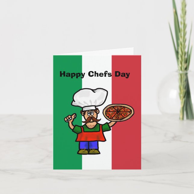 Funny Italian Cook Koch Day Card Karte (Vorderseite)