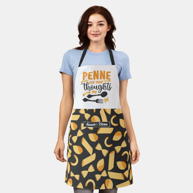 Funny Italian Food Pub Koch Kochen Pasta Muster Schürze (Getragen)
