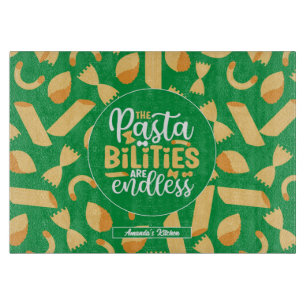 Funny Italian Food Zitat Retro Pasttern Muster Schneidebrett