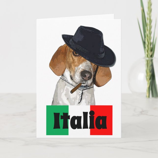 Funny Italian Mobster Charley Dog Karte (Vorderseite)