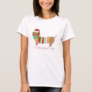 Funny "It's a Long Year" Dackel Hund Weihnachten T-Shirt