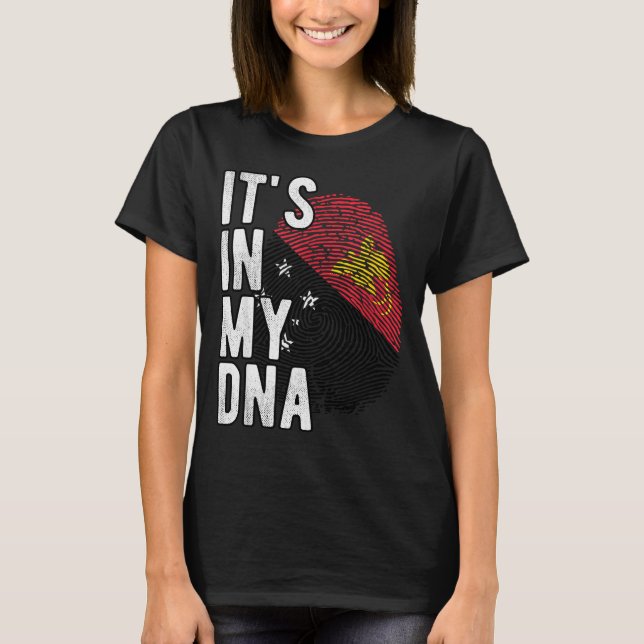 Funny It's In My Dna Papua New Guinea Flag Fingerp T-Shirt (Vorderseite)