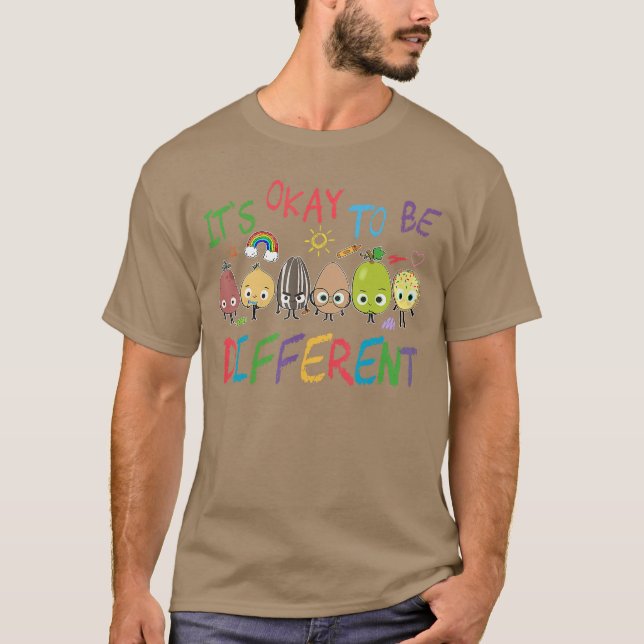 Funny Its Ok to Be Different Appleeacher Autism Aw T-Shirt (Vorderseite)
