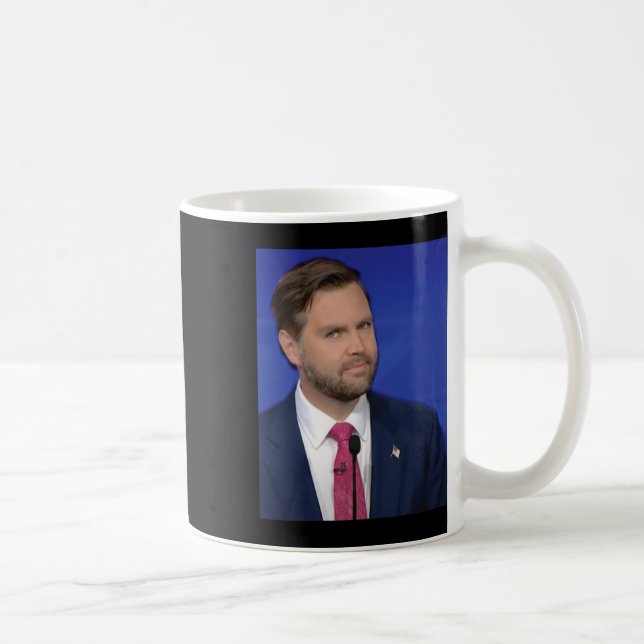 Funny J.d Vance Meme Vice President Dete Face  Kaffeetasse (Rechts)