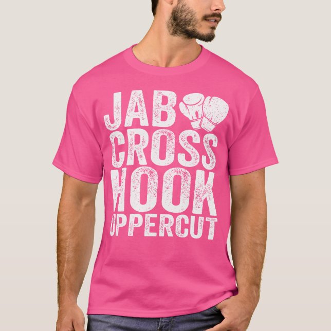 Funny Jab Cross Hook Uppercut Boxer Workout Kickbo T-Shirt (Vorderseite)