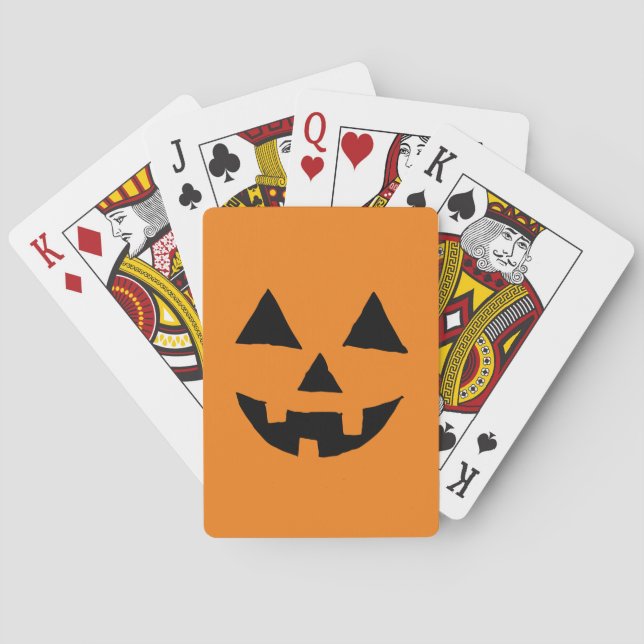 Funny Jack O Lanter Halloween Art Simple Jack O Spielkarten (Rückseite)