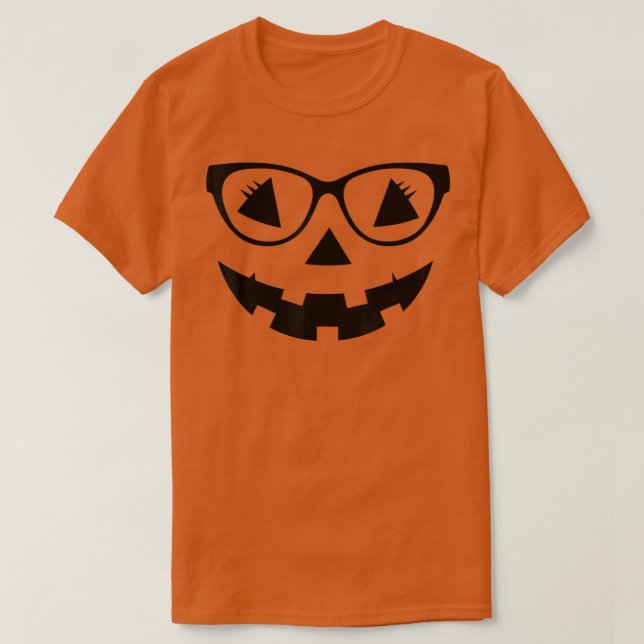 Funny Jack O Lantern Face Pumpkin Halloween Costum T-Shirt (Design vorne)