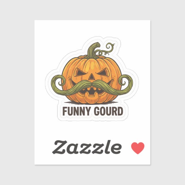 Funny Jack O’ Lantern Mustache Pumpkin – Halloween Aufkleber (Blatt)