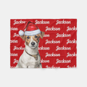 Funny Jack Russell Dog Name Gemustert Weihnachten Fleecedecke