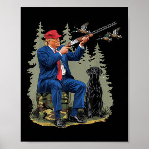 Funny Jagd Duck Trump Camouflage Jagd Hallo Poster